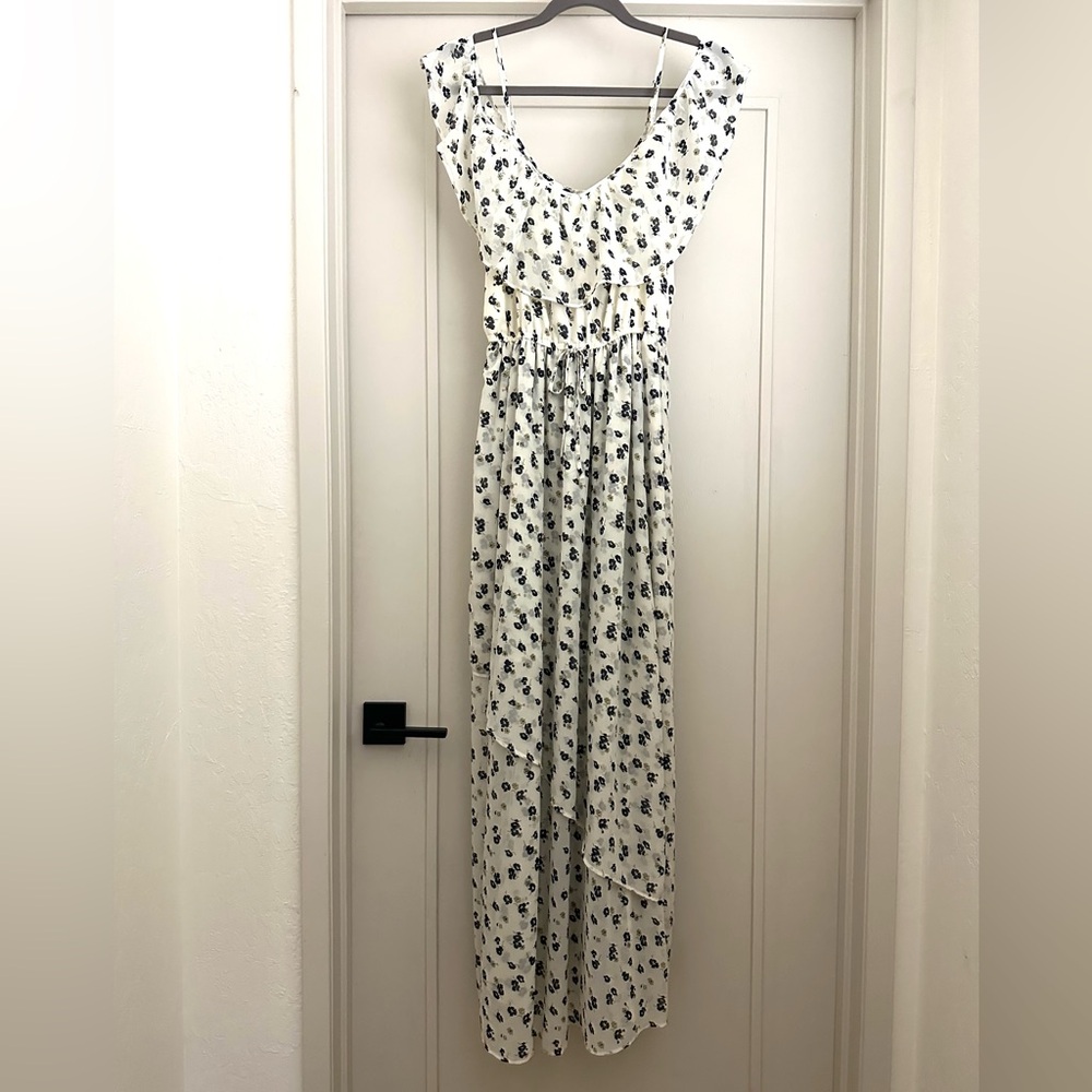 Abercrombie & Fitch Floral Maxi Dress in White and Black